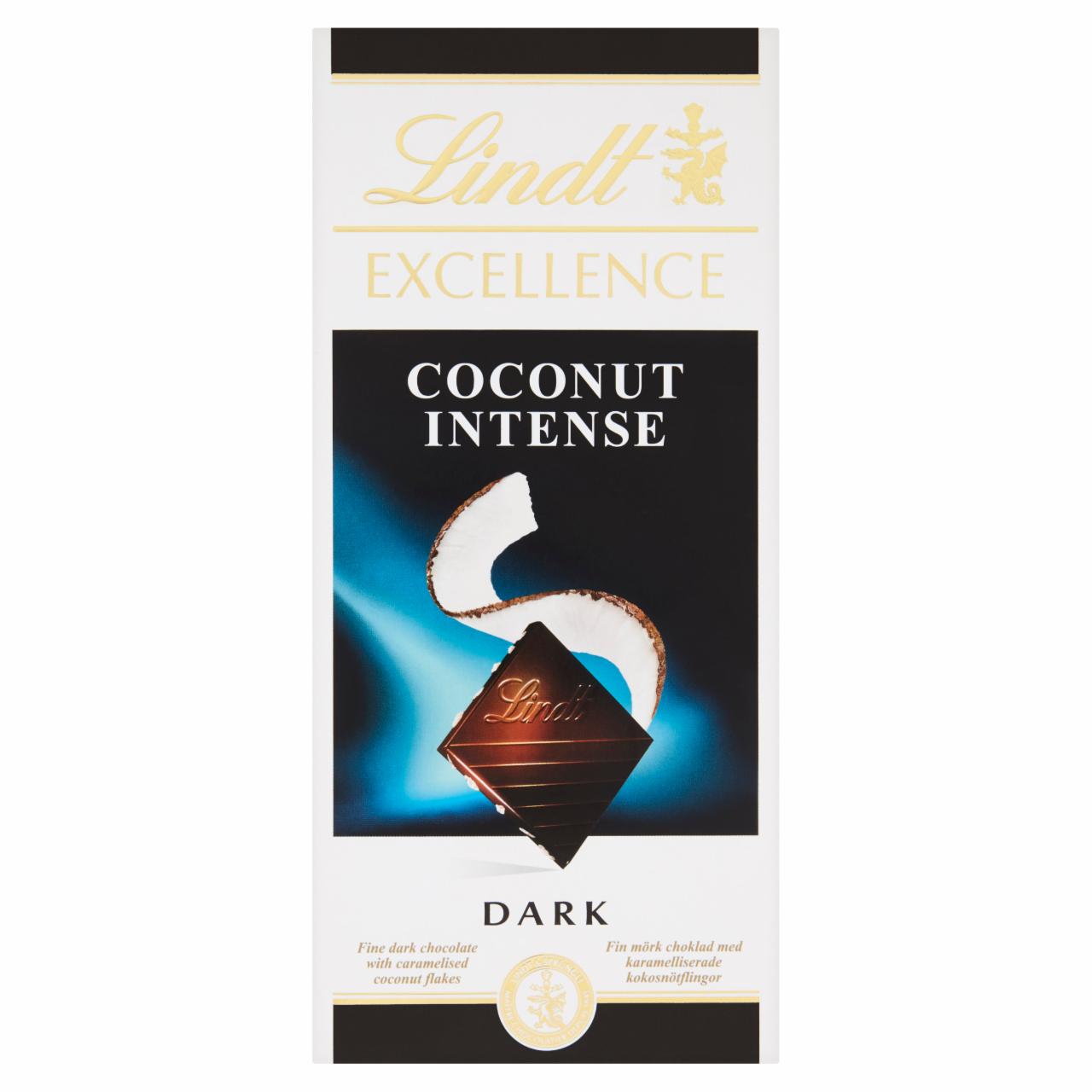 Photo - Lindt Excellence Intense Coconut Fine Dark Chocolate with Caramelised Coconut Flakes 100 g