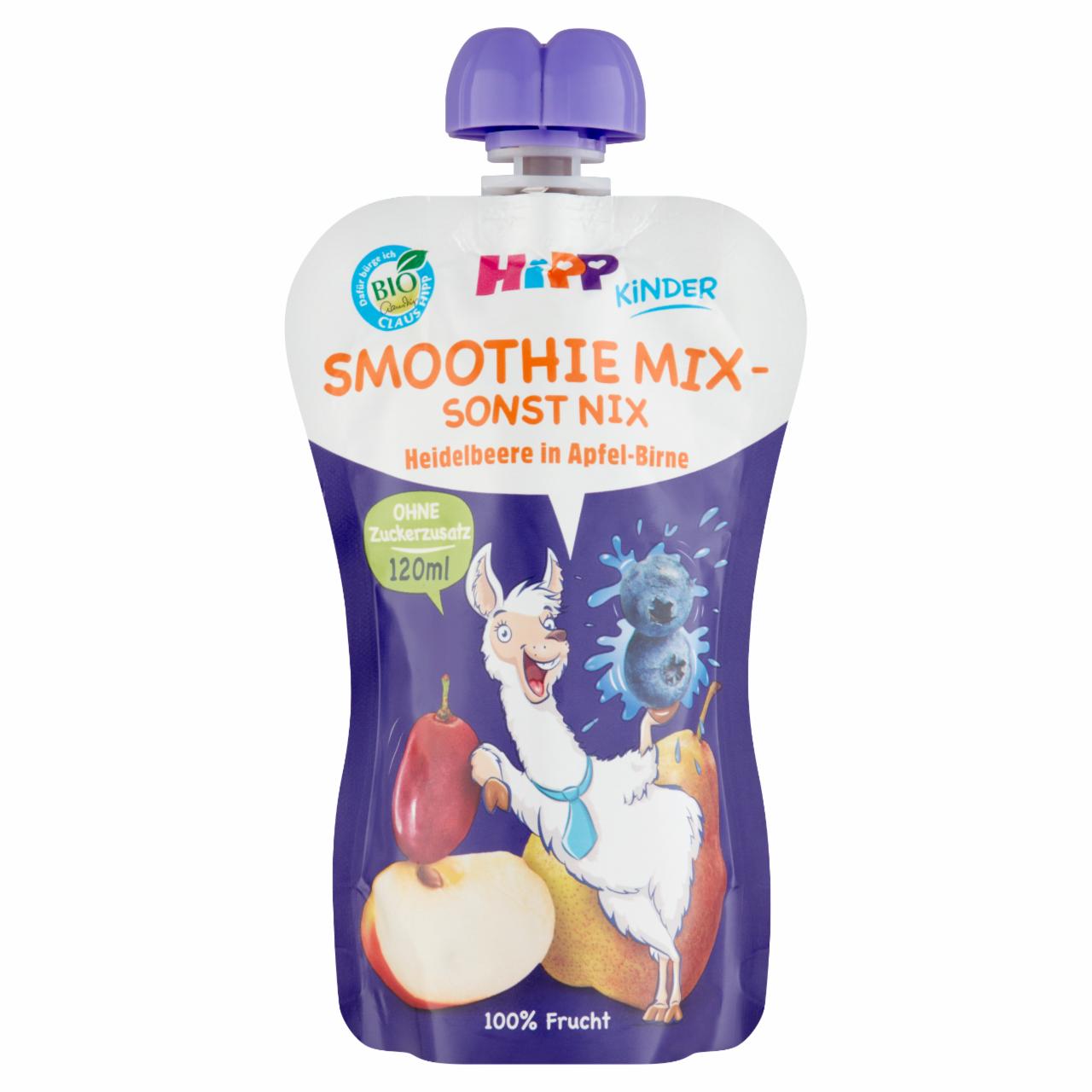 Photo - HiPP Smoothie Mix Blueberry in Apple-Pear Fruit Puree 1+ Year 120 ml