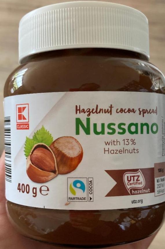 Photo - Nussano hazelnut cocoa spread K-Classic