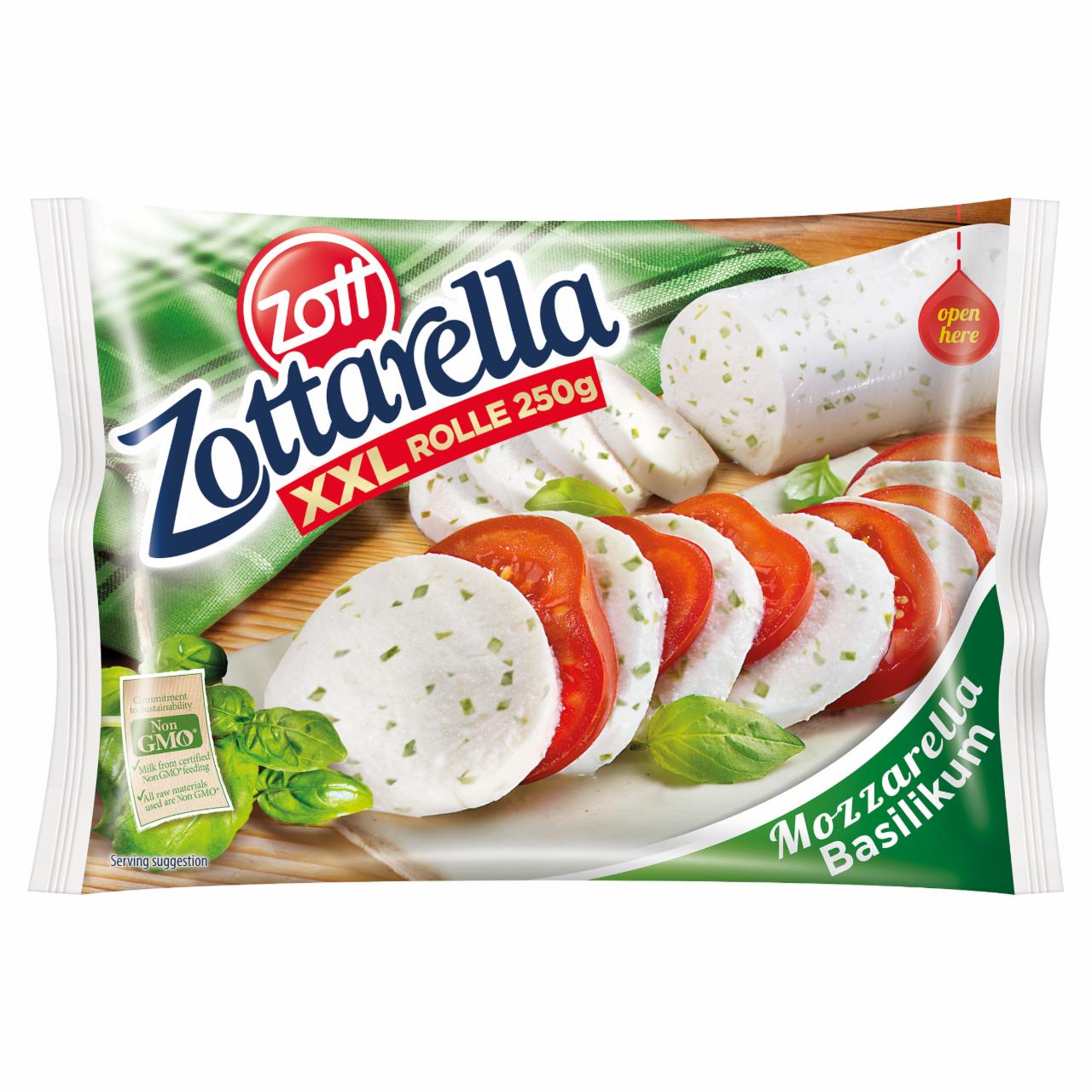 Photo - Zott Zottarella Fat Soft Mozzarella Cheese with Basil in Brine 250 g