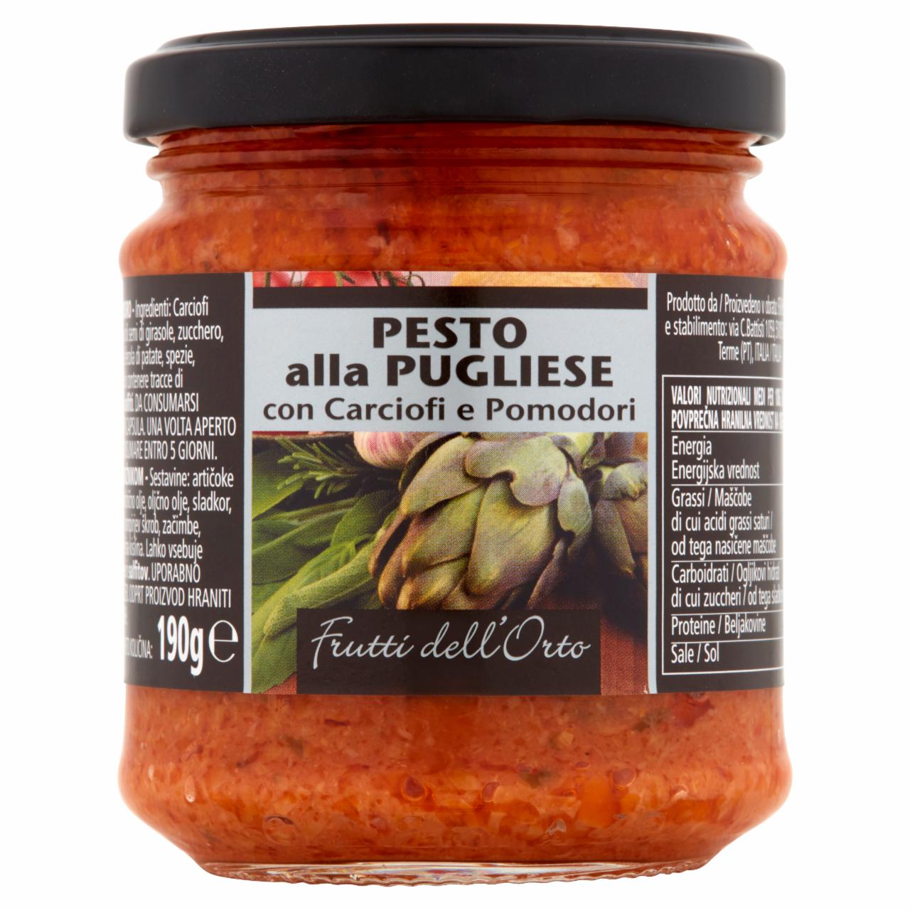 Photo - Frutti dell'Orto Pesto with Artichokes and Tomatoes 190 g
