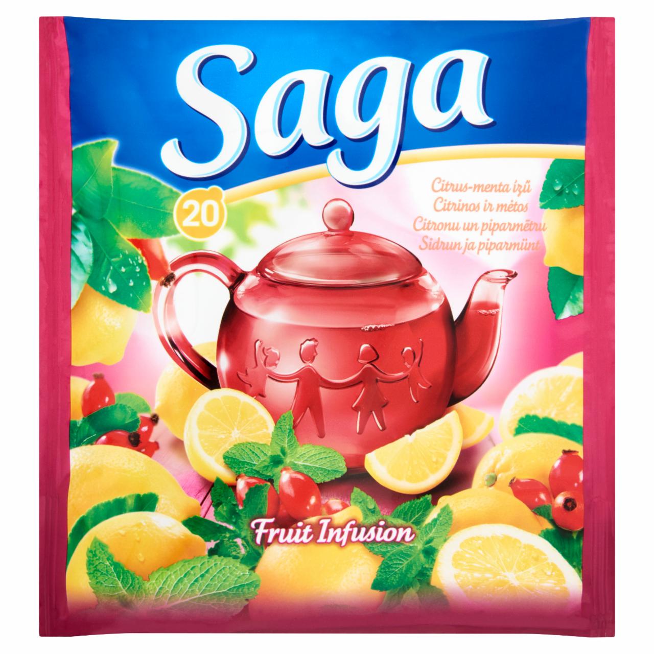 Photo - Saga Citrus-Mint Flavoured Fruit Tea 20 Tea Bags