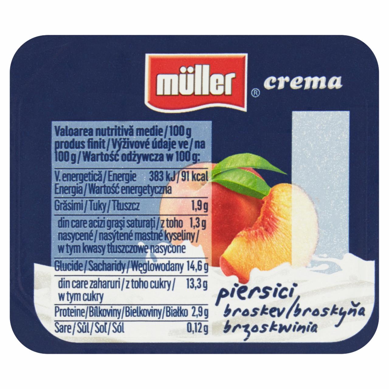 Photo - Müller Crema Peach Flavoured Yoghurt 125 g
