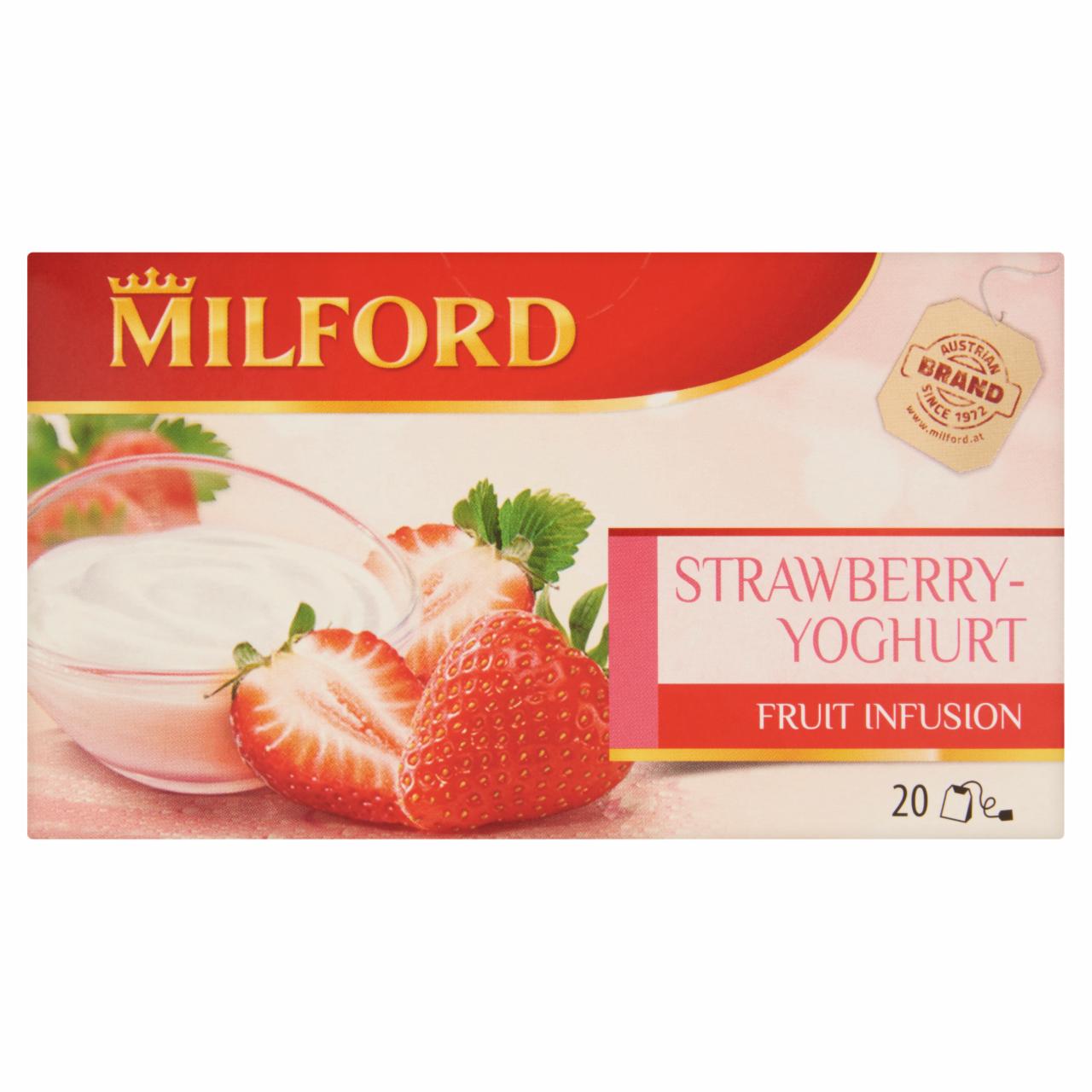 Photo - Milford Fruit Infusion Strawberry-Yoghurt Flavoured Fruit Tea 20 Tea Bags 50 g