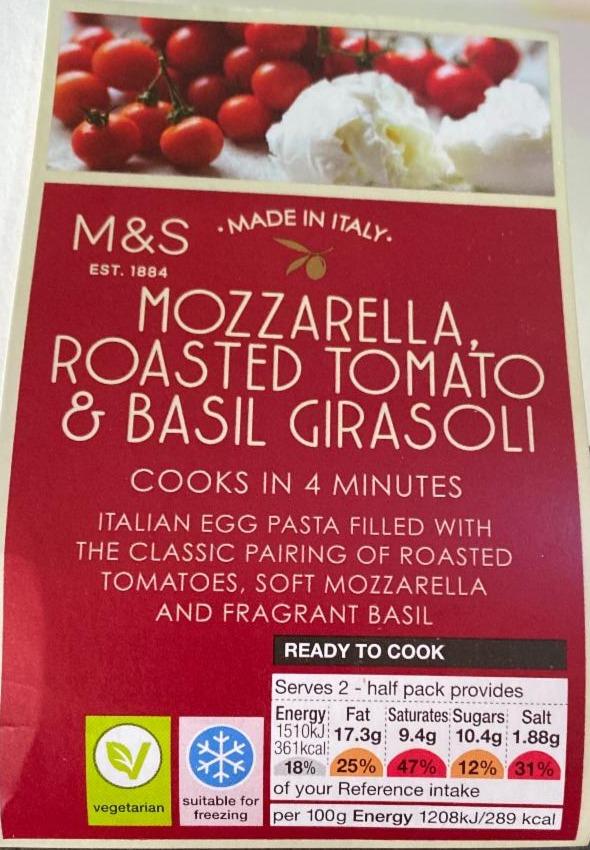 Photo - Mozzarella, Roasted Tomato & Basil Girasoli M&S