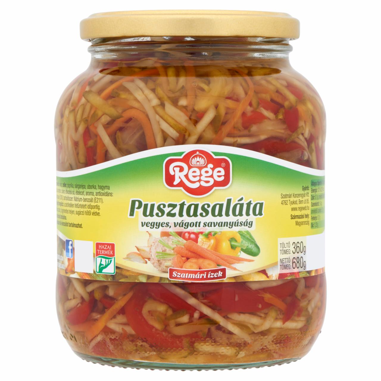 Photo - Rege Pusztasaláta Mixed, Chopped Pickles 680 g