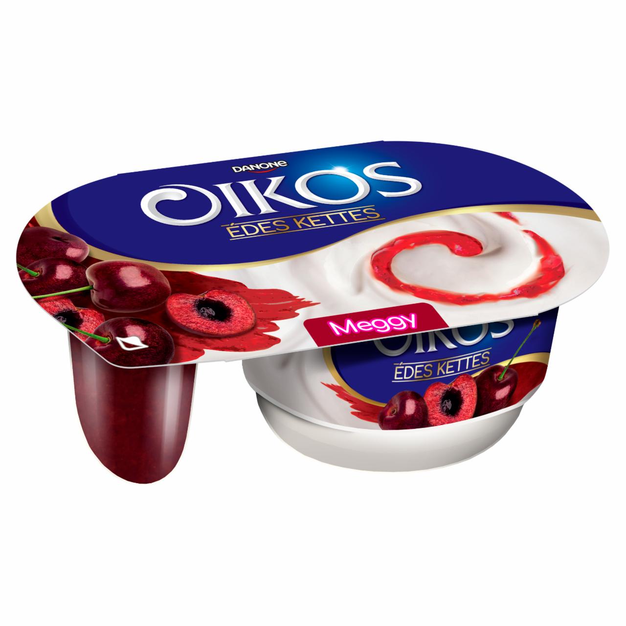 Photo - Danone Oikos Édes Kettes Live Cultured Sweetened Yogurt with Sour Cherry Sauce 122 g