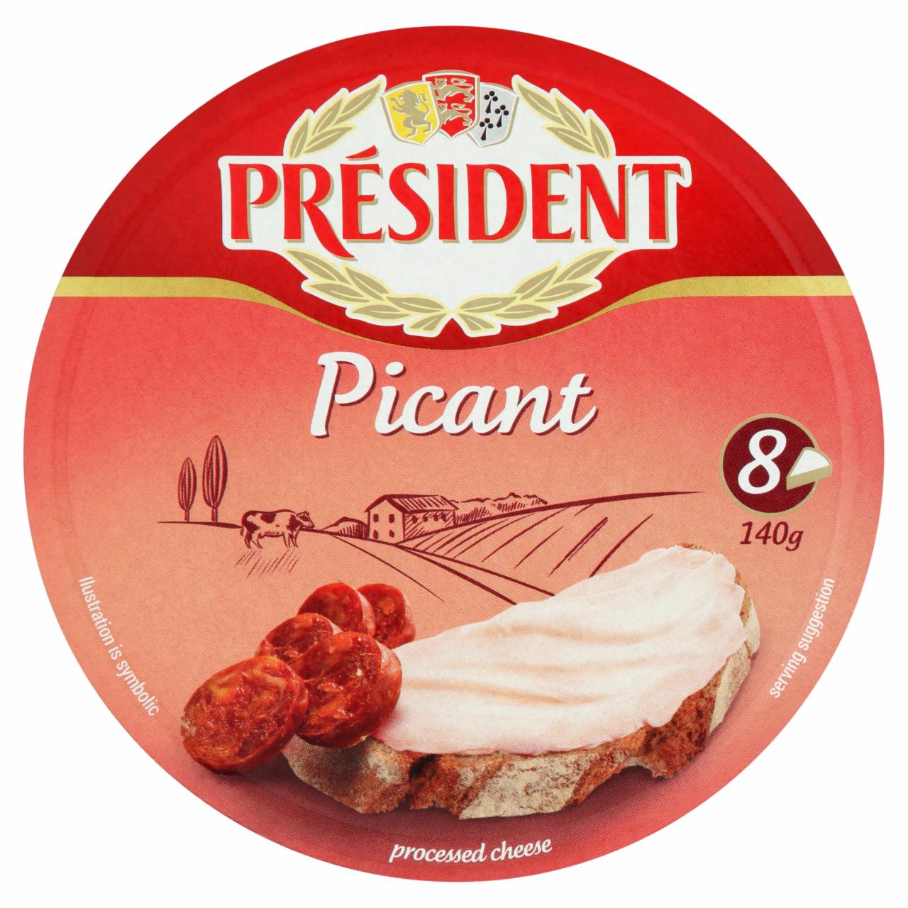 Photo - Président Picant Semi-Fat Processed Cheese Spread 8 pcs 140 g