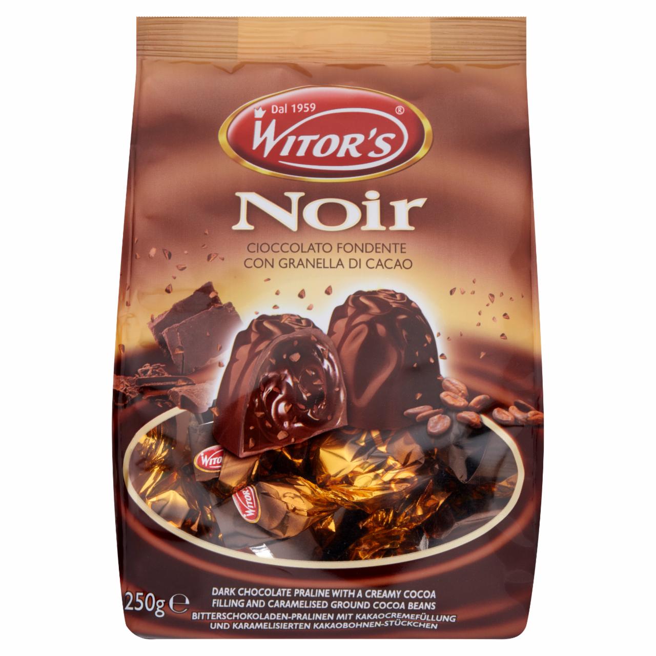 Photo - Witor's Noir Dark Chocolate Pralines with a Creamy Cocoa Filling and Ground Cocoa Beans 250 g