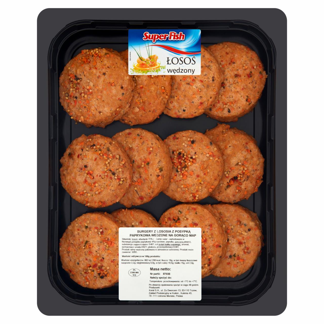 Photo - SuperFish Smoked with Paprika Topping Salmon Burgers 1 kg