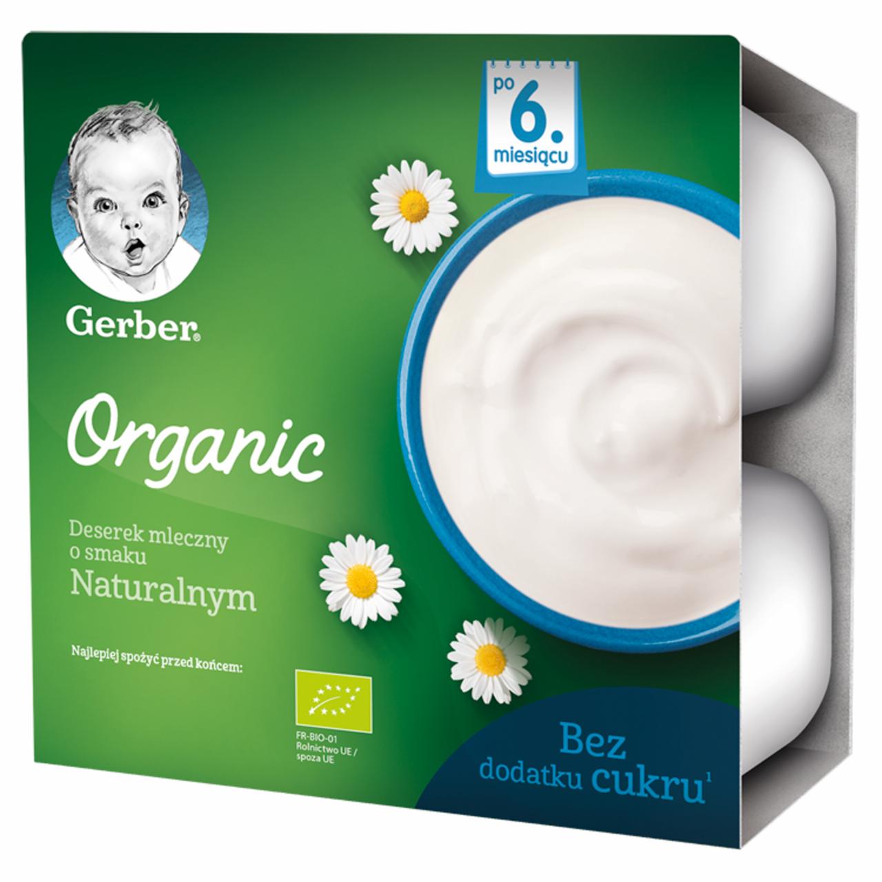 Photo - Gerber Organic Natural Flavour for Infants after 6. Months Onwards Milk Dessert 360 g (4 x 90 g)