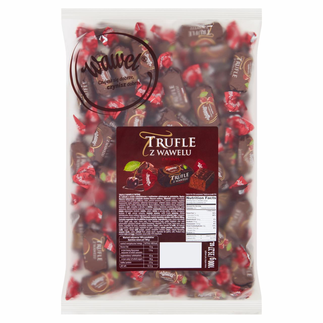 Photo - Wawel Truffles in Chocolate with Cherry Chocolate Coated Candies with Cherry Filling 1000 g