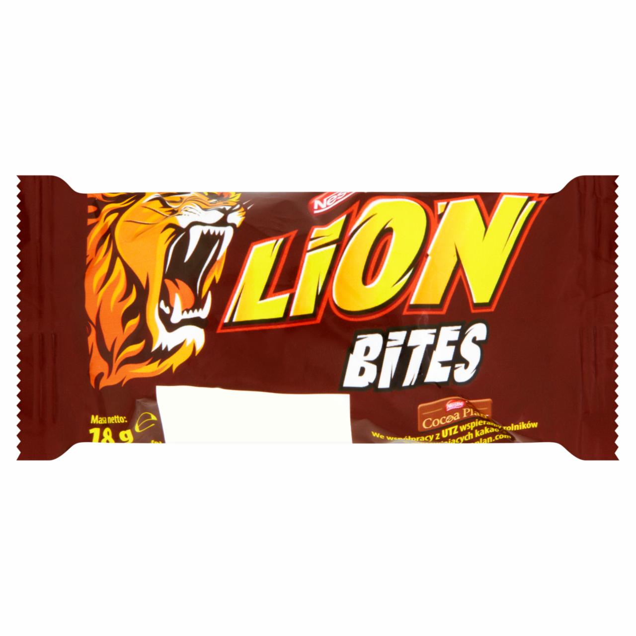 Photo - Lion Bites Wafer Bar Filled with Caramel and Wheat Flakes in Cocoa Coating 18 g