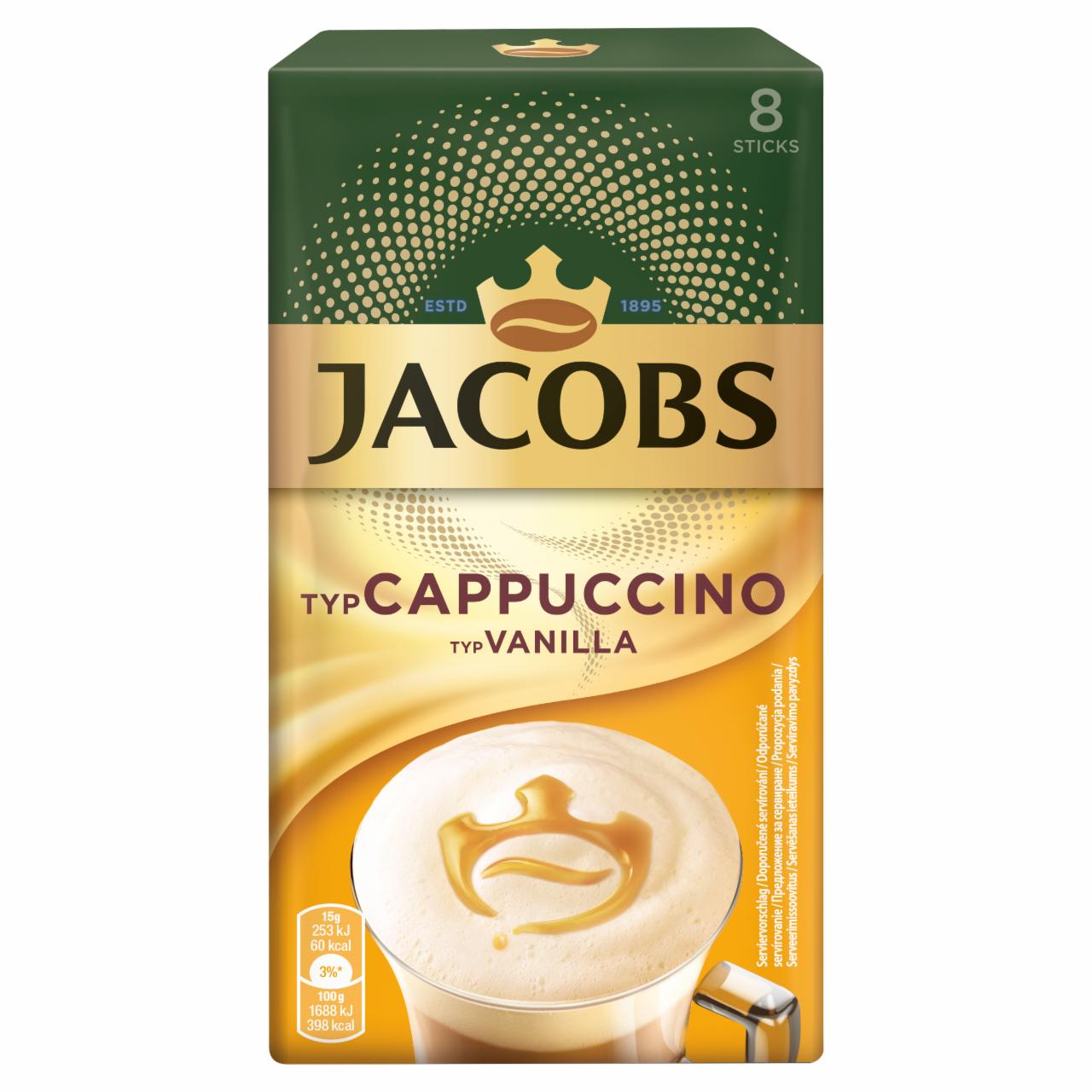 Photo - Jacobs Instant Coffee Drink Powder with Vanilla Flavour, Sugar, Low-Fat Milk Powder 8 x 15 g (120 g)
