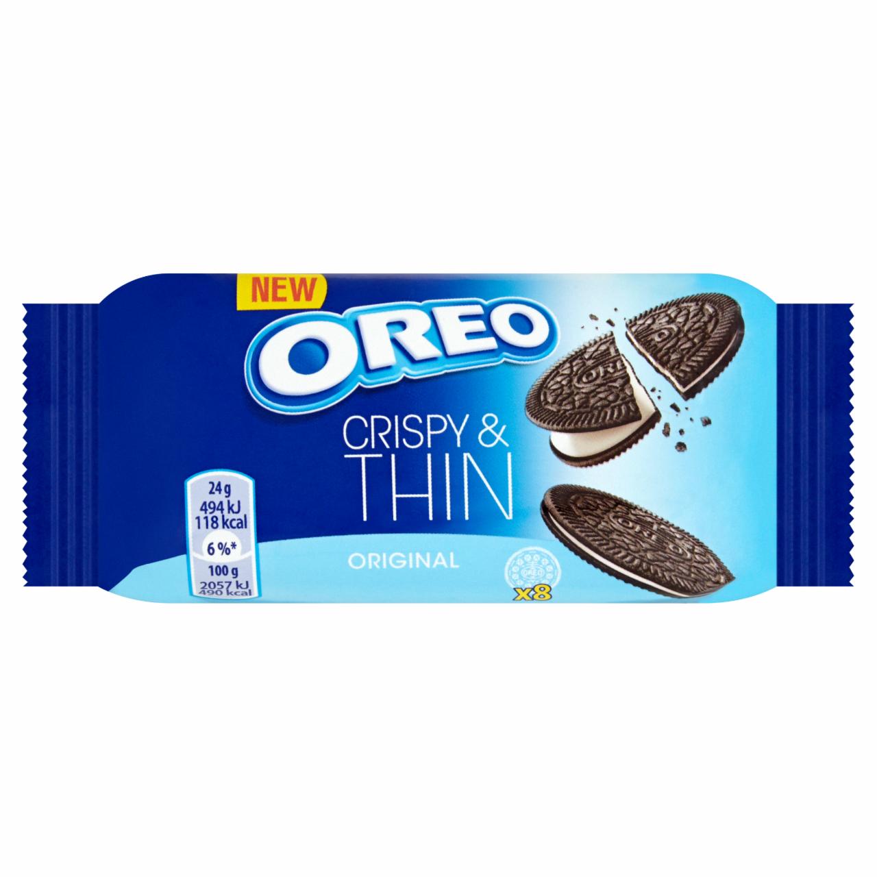Photo - Oreo Original Crispy & Thin Cocoa Flavoured Sandwich Biscuits 48 g