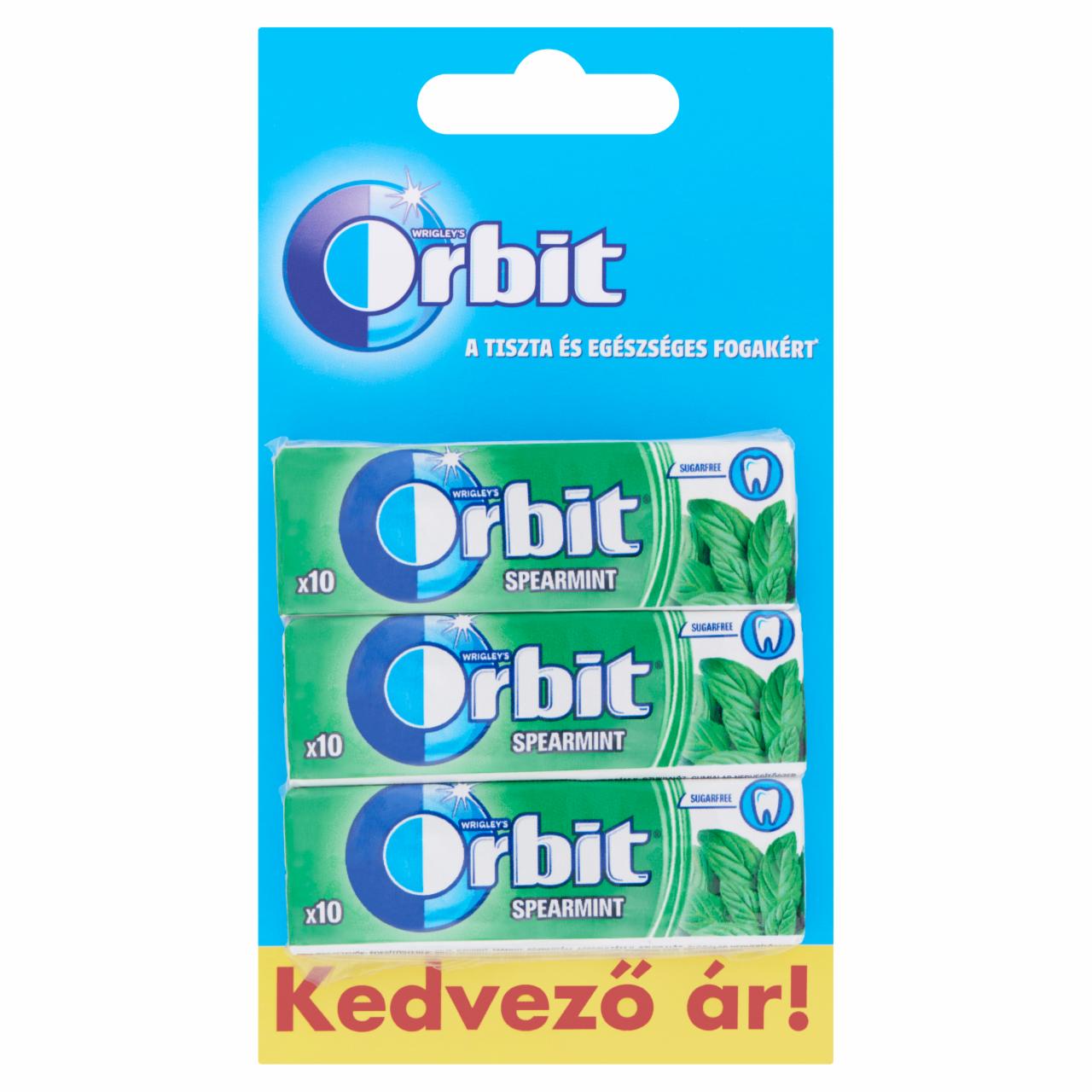 Photo - Orbit Spearmint Sugar-Free Mint Flavoured Chewing Gums with Sweetener 3 x 14 g