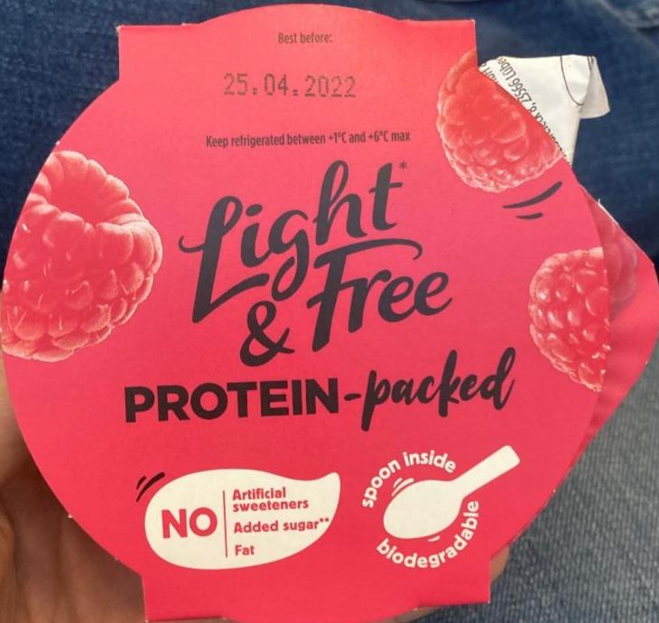 Photo - Light & Free Protein-packed Skyr yogurt Raspberry Danone