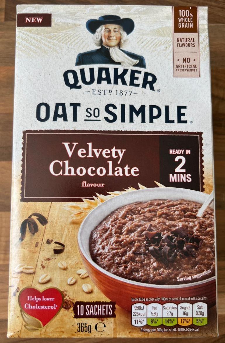 Photo - Oat So Simple Velvety Chocolate Quaker