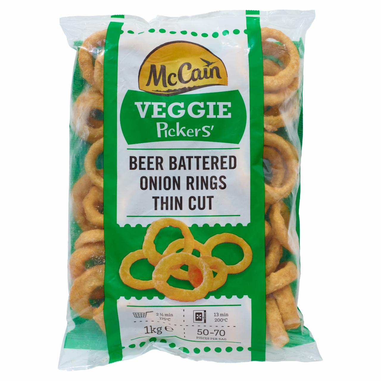 Photo - McCain Veggie Pickers' Beer Battered Onion Rings Thin Cut 1 kg