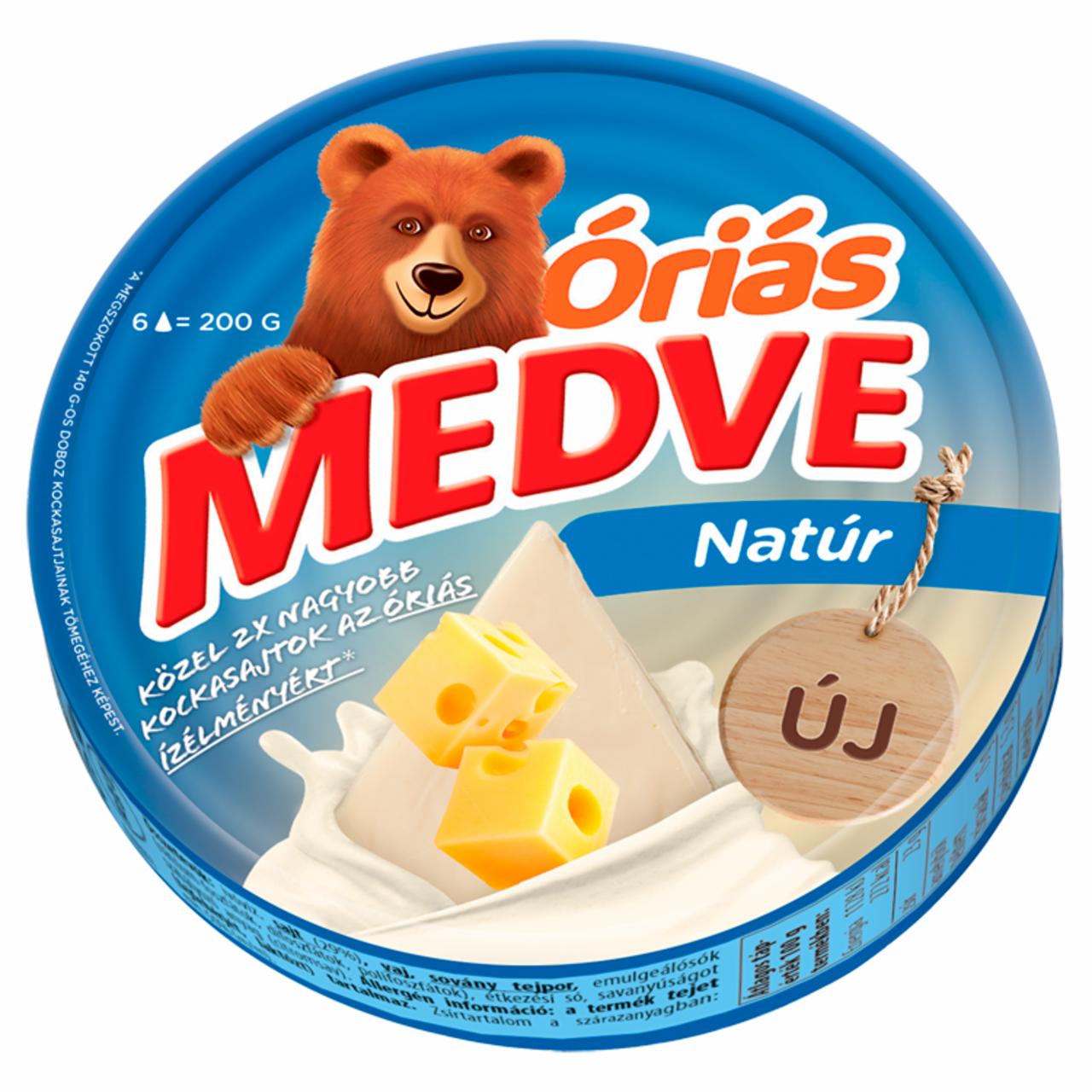 Photo - Medve Óriás Unflavoured, Fat, Processed Cheese Spread 6 x 33,3 g (200 g)