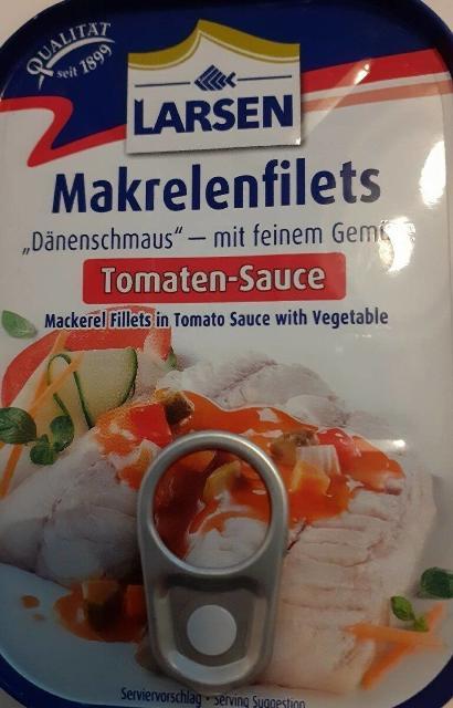 Photo - Mackerel fillets in Tomato Sauce with Vegetable Larsen