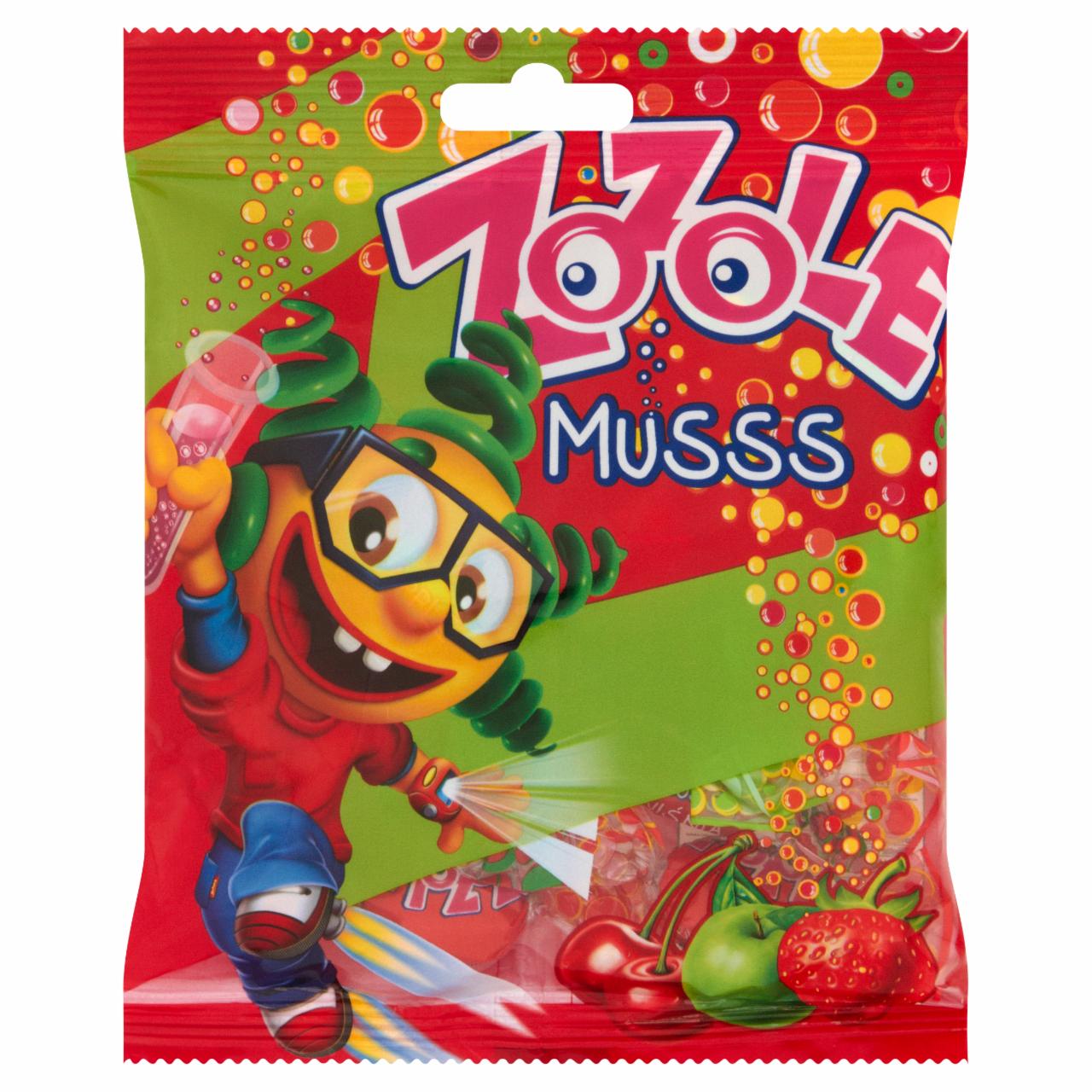 Photo - Zozole Musss Apple Strawberry and Cherry Flavoured Caramels with Fizzy Filling 75 g