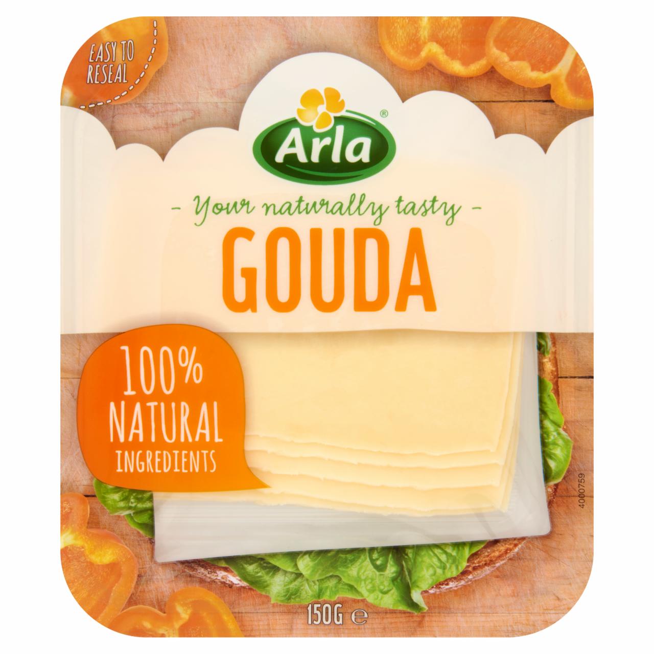 Photo - Arla Fat, Semi-Hard, Sliced Gouda Cheese 150 g