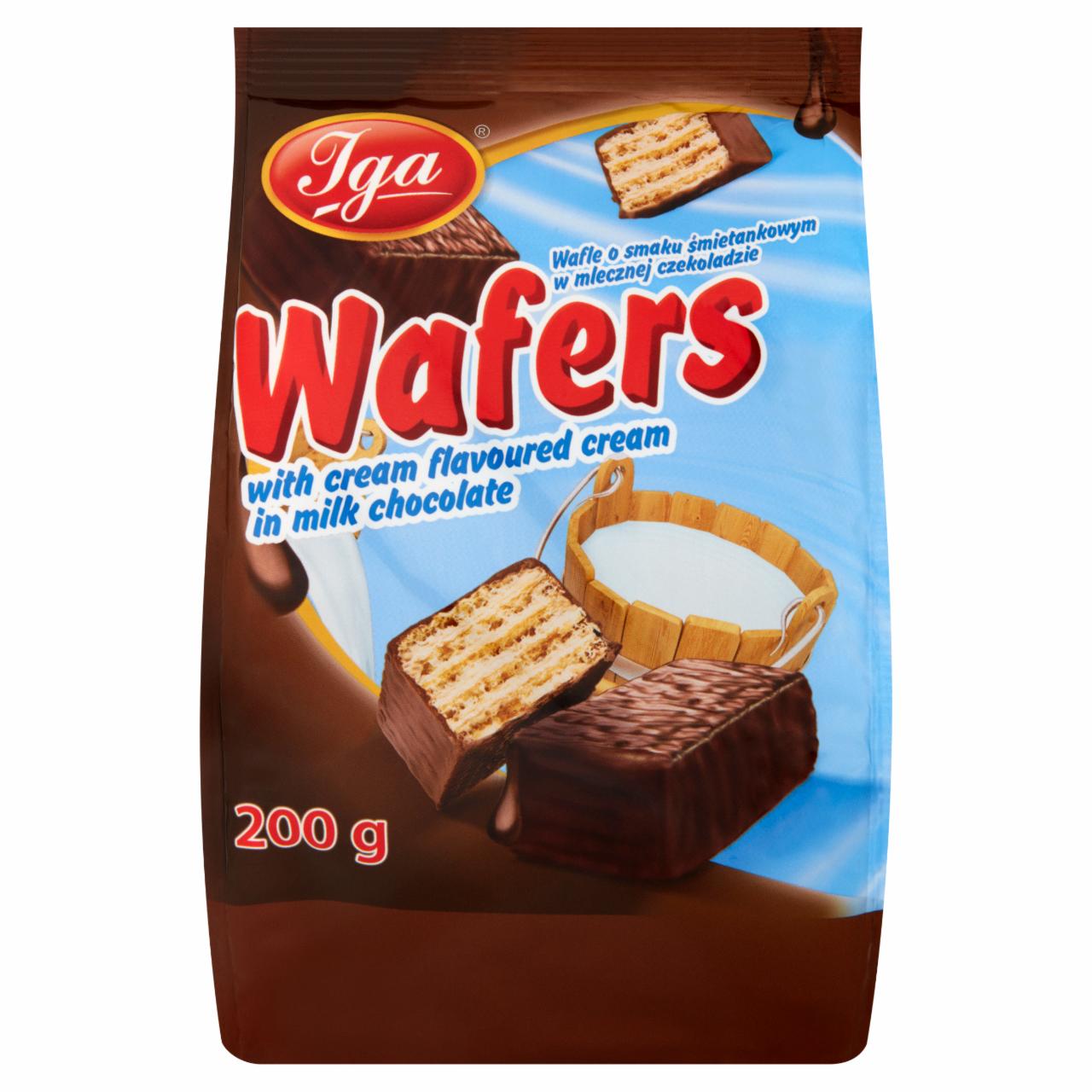 Photo - Iga Wafers Cream Flavoured Wafers in Milk Chocolate 200 g