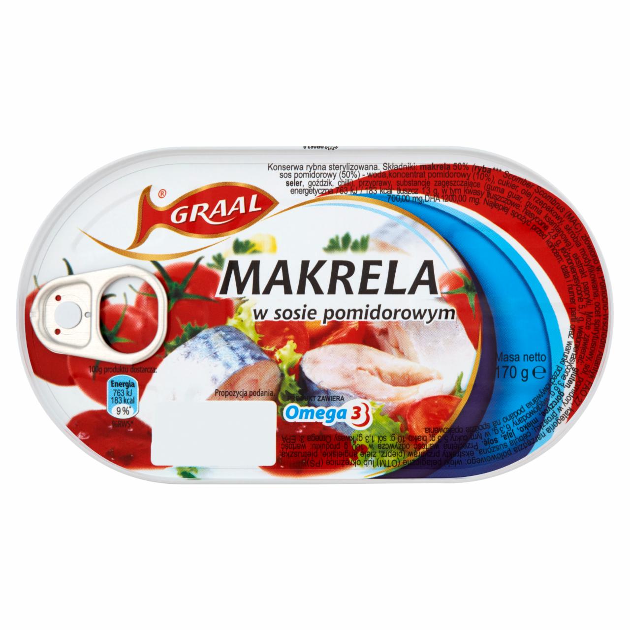 Photo - GRAAL Mackerel in Tomato Sauce 170 g