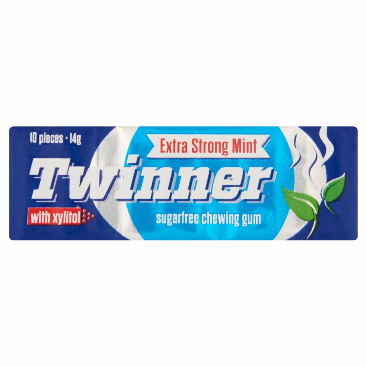 Photo - Twinner Extra Strong Mint Sugarfree Chewing Gum with Xylitol 14 g