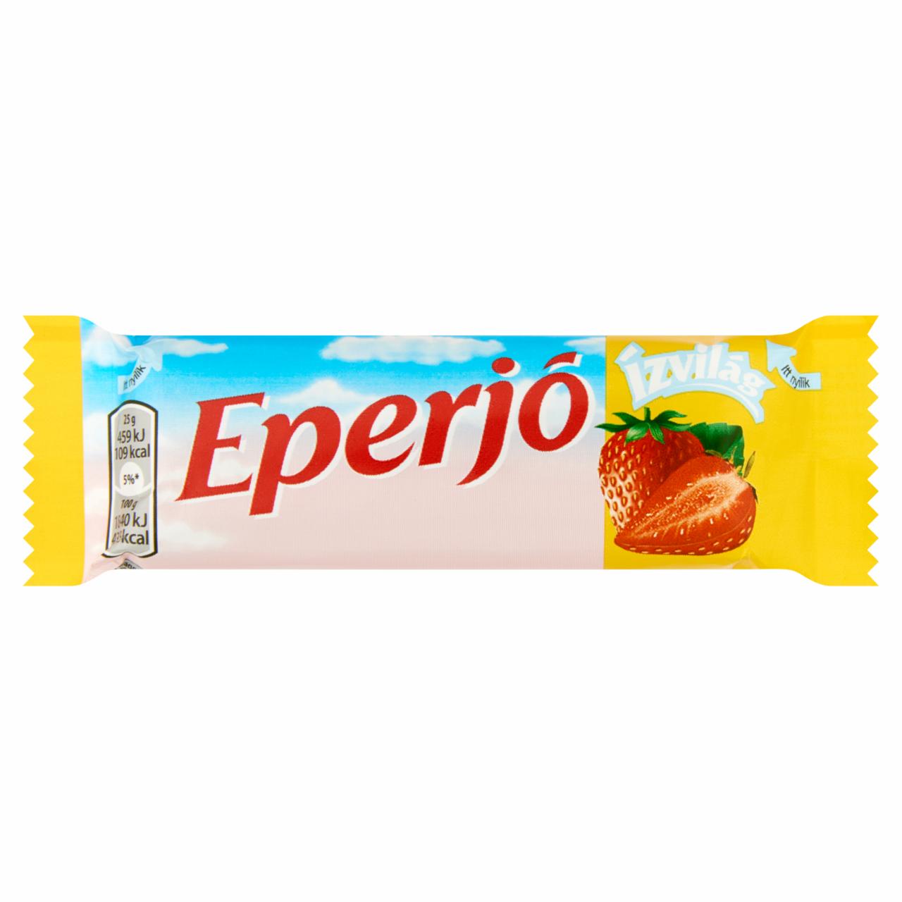 Photo - Ízvilág Eperjó Milk Chocolate Coated Bar with Strawberry Filling and Yoghurt Flavoured Filling 25 g