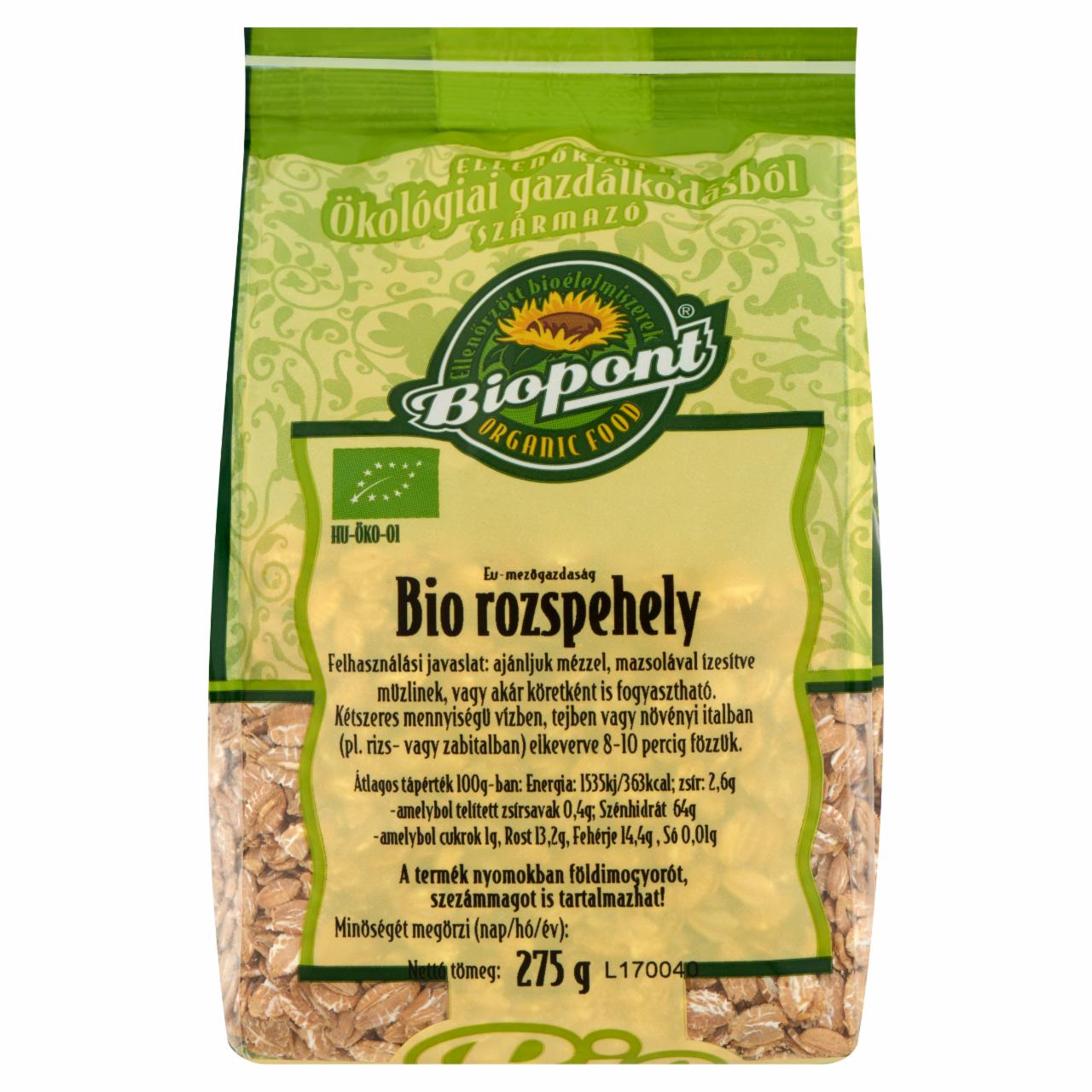 Photo - Biopont Organic Rye Flakes 275 g
