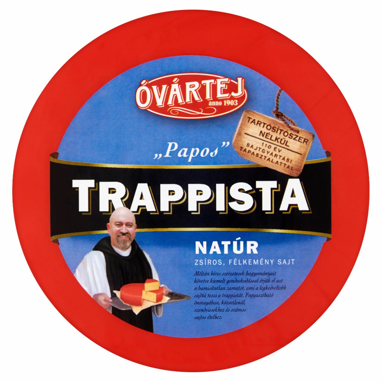 Photo - Óvártej 'Papos' Non-Flavoured, Fat, Semi-Hard, Round Trappist Cheese