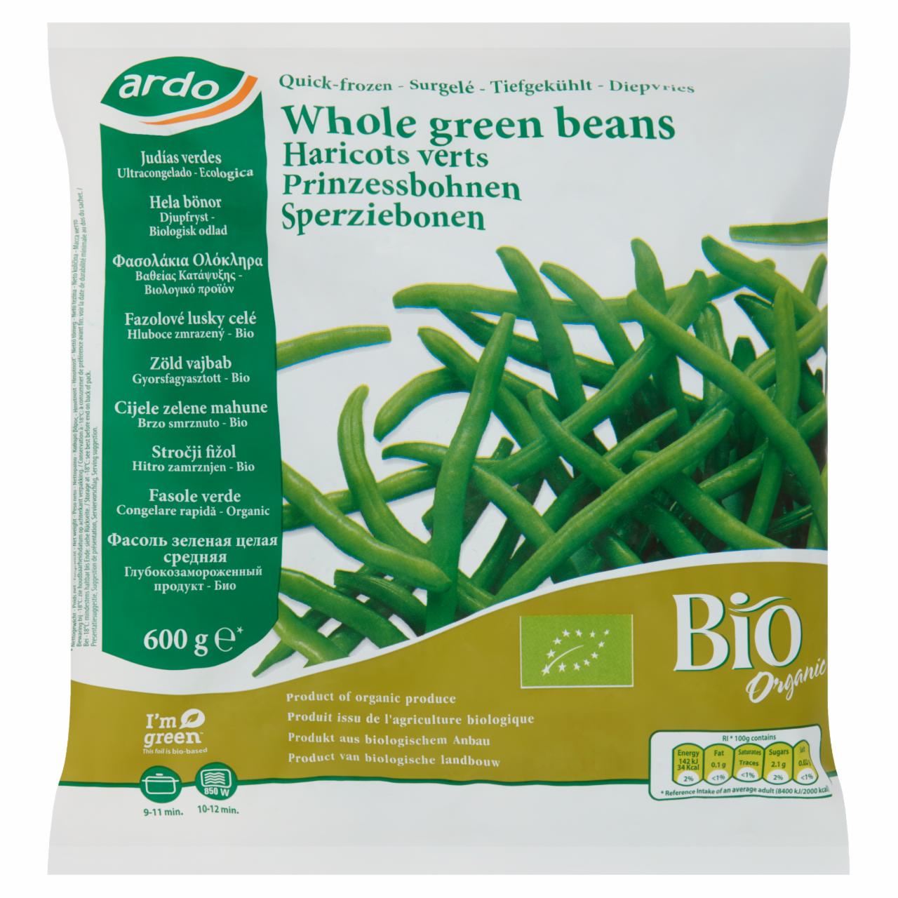 Photo - Ardo Organic Quick-Frozen Whole Green Beans 600 g