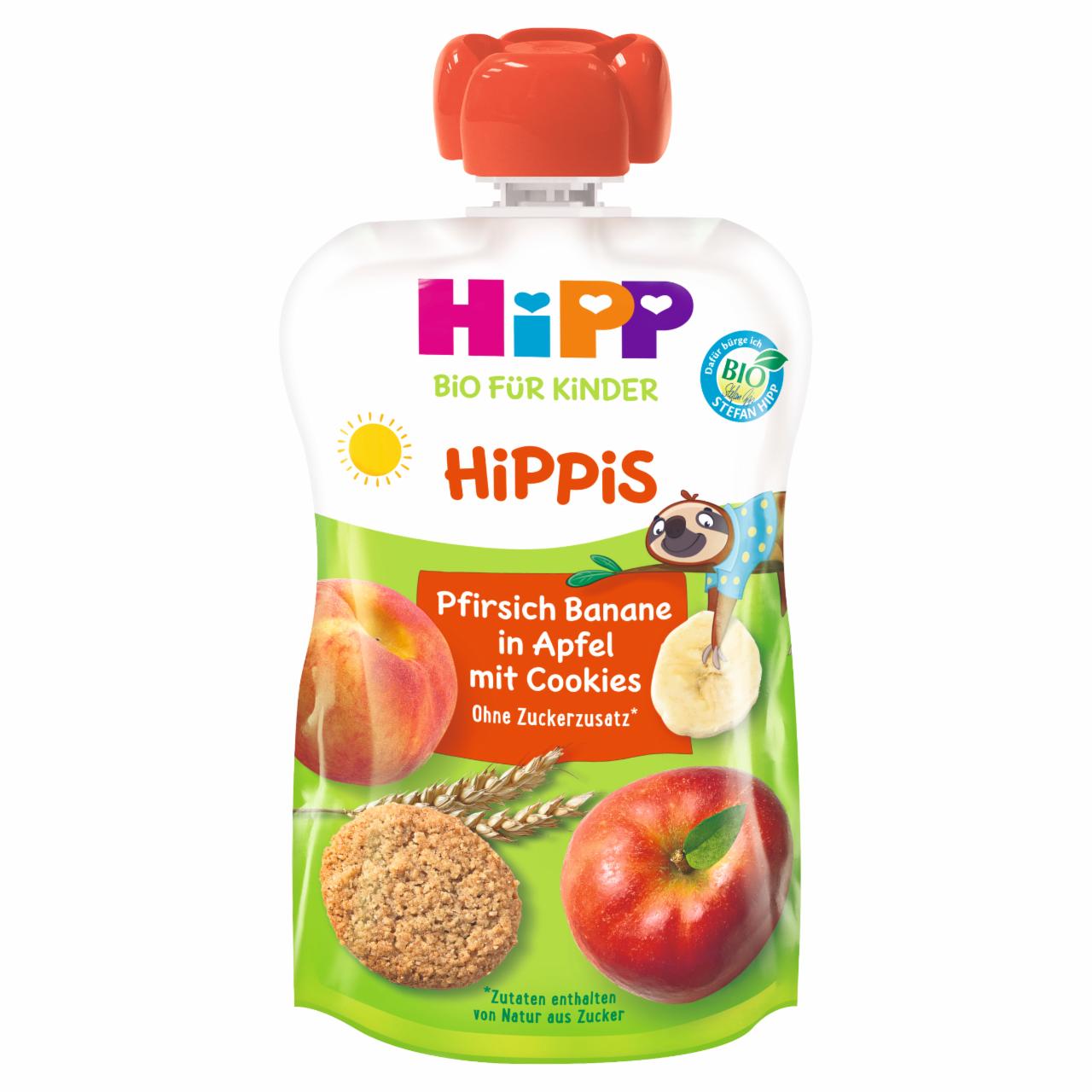 Photo - HiPP BIO HiPPiS Apples-Peaches-Bananas with Cookies Fruit Mousse after 1. Year Onwards 100 g