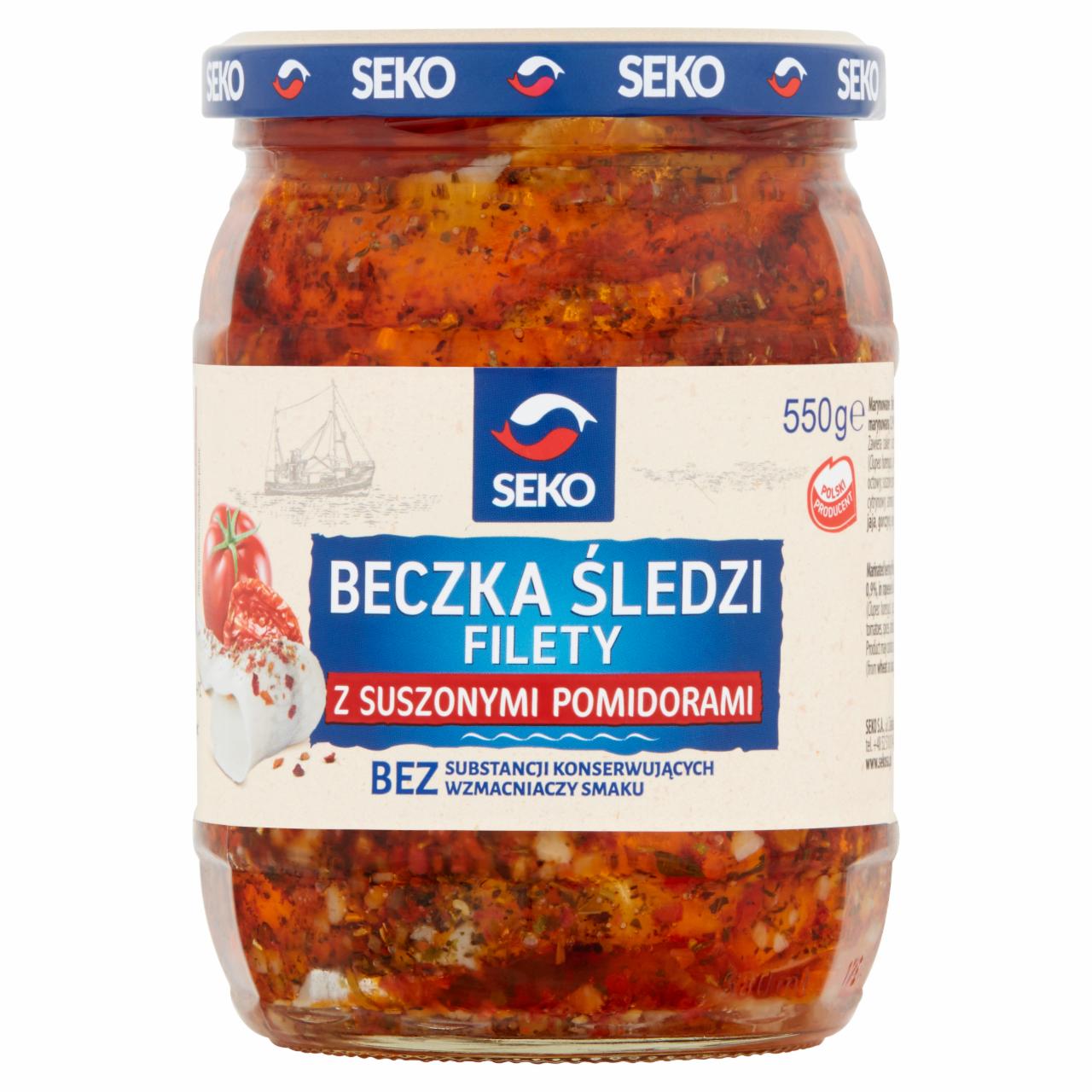 Photo - Seko Beczka śledzi Fillets with Dried Tomatoes 550 g