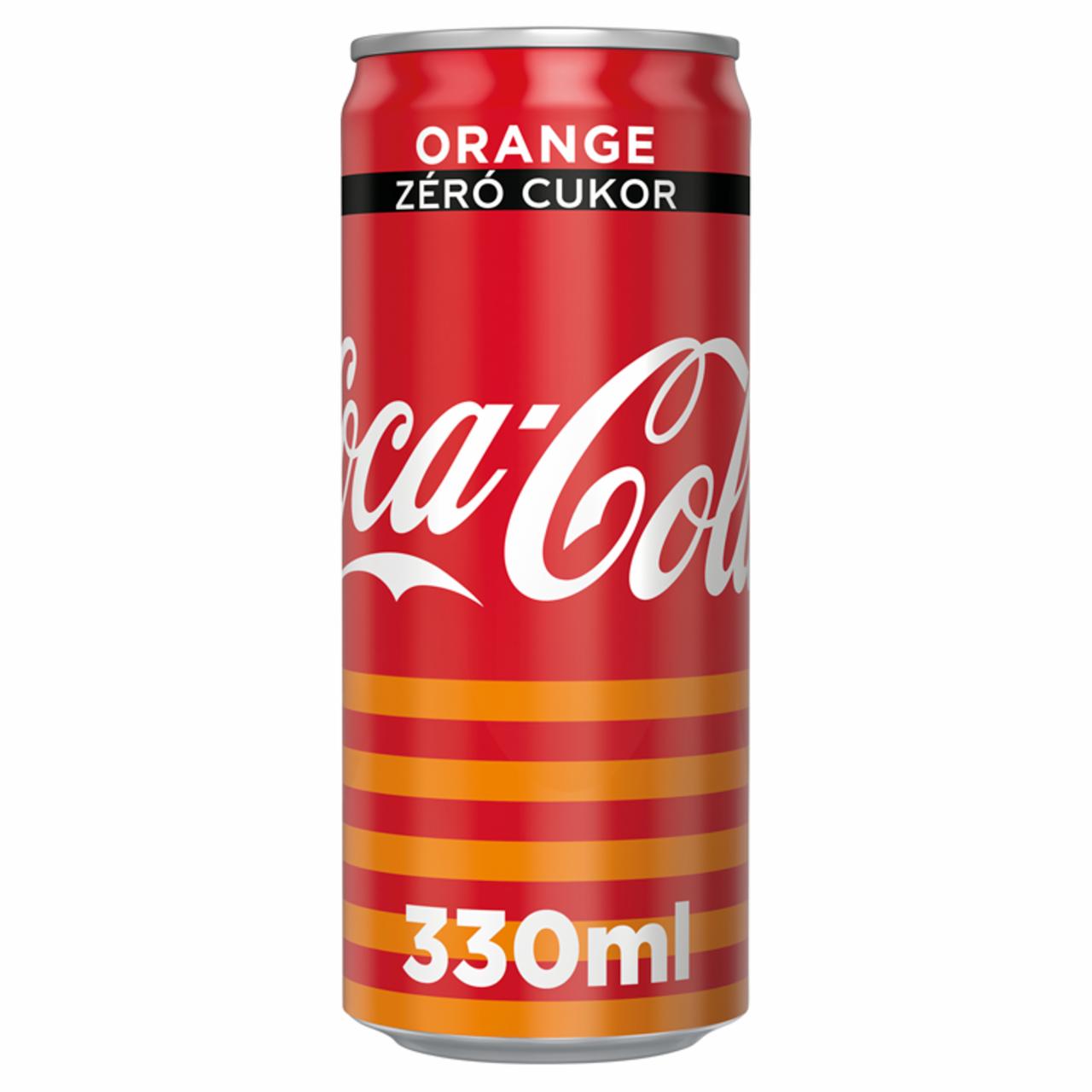 Photo - Coca-Cola Zero Orange Cola Flavoured Energy-Free Carbonated Soft Drink with Orange Flavour 330 ml