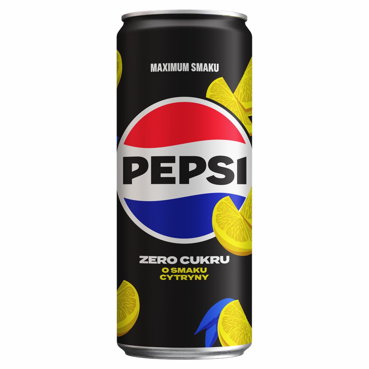 Photo - Pepsi-Cola Zero cukru Lemon Flavour Cola Carbonated Drink 330 ml