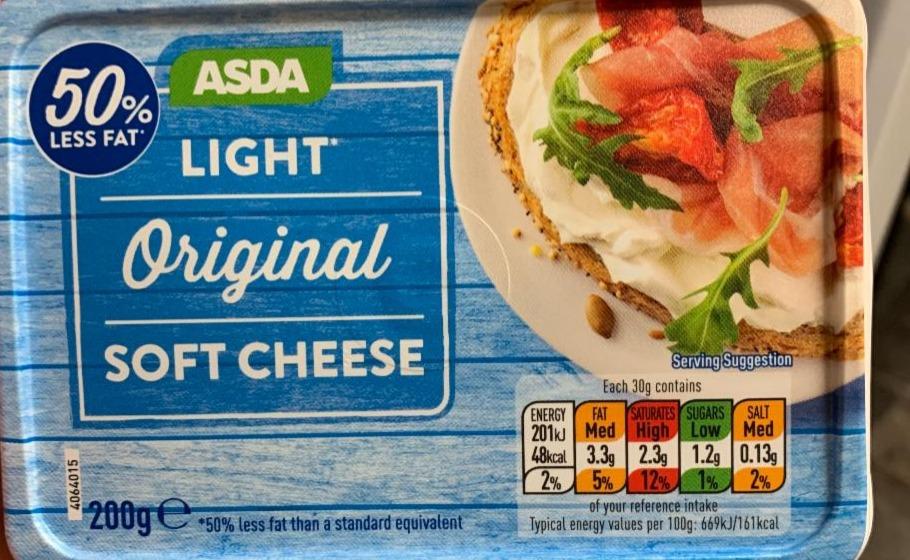 Photo - 50% less fat Light Original Soft Cheese Asda