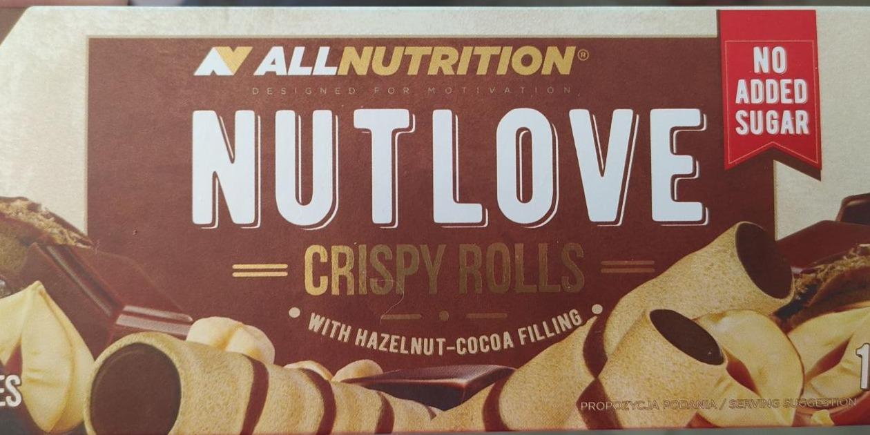 Photo - NutLove Crispy Rolls with Hazelnut-Cocoa filling No added sugar Allnutrition