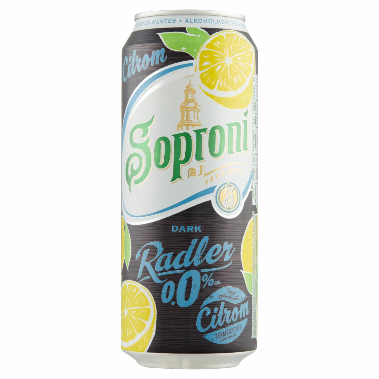 Photo - Soproni Radler Dark Lemon Flavoured Non-Alcoholic Beer Drink 0,5 l Can