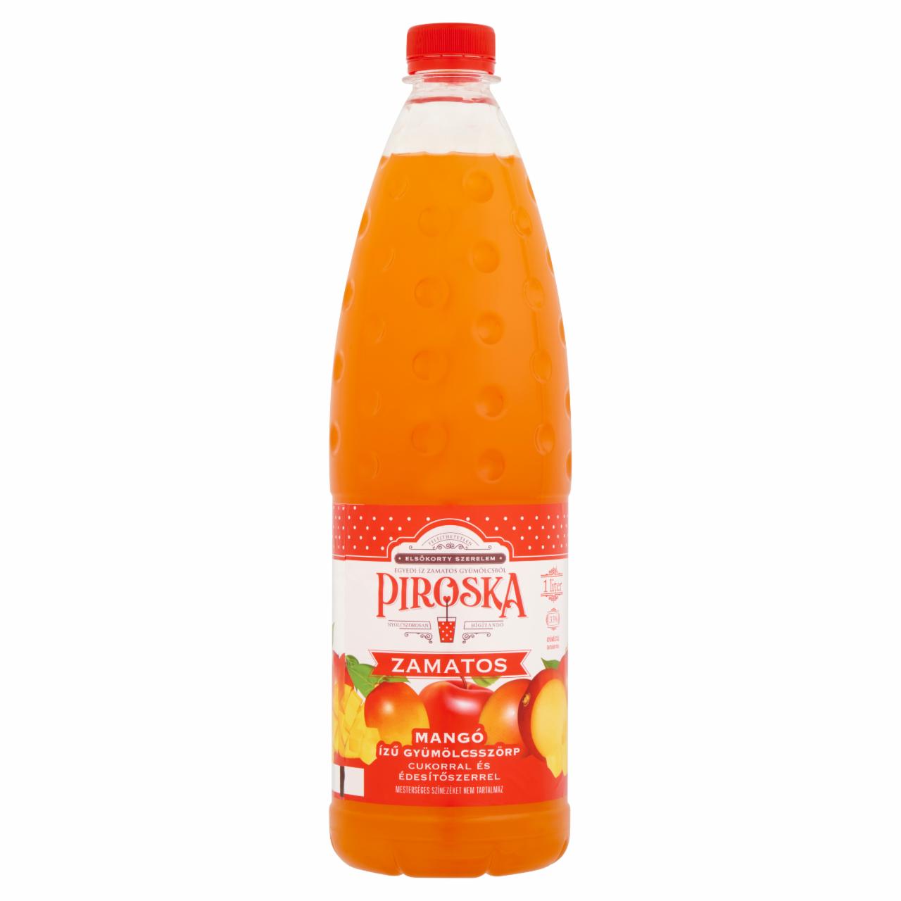Photo - Piroska Mango Flavoured Fruit Syrup with Sugar and Sweetener 1 l