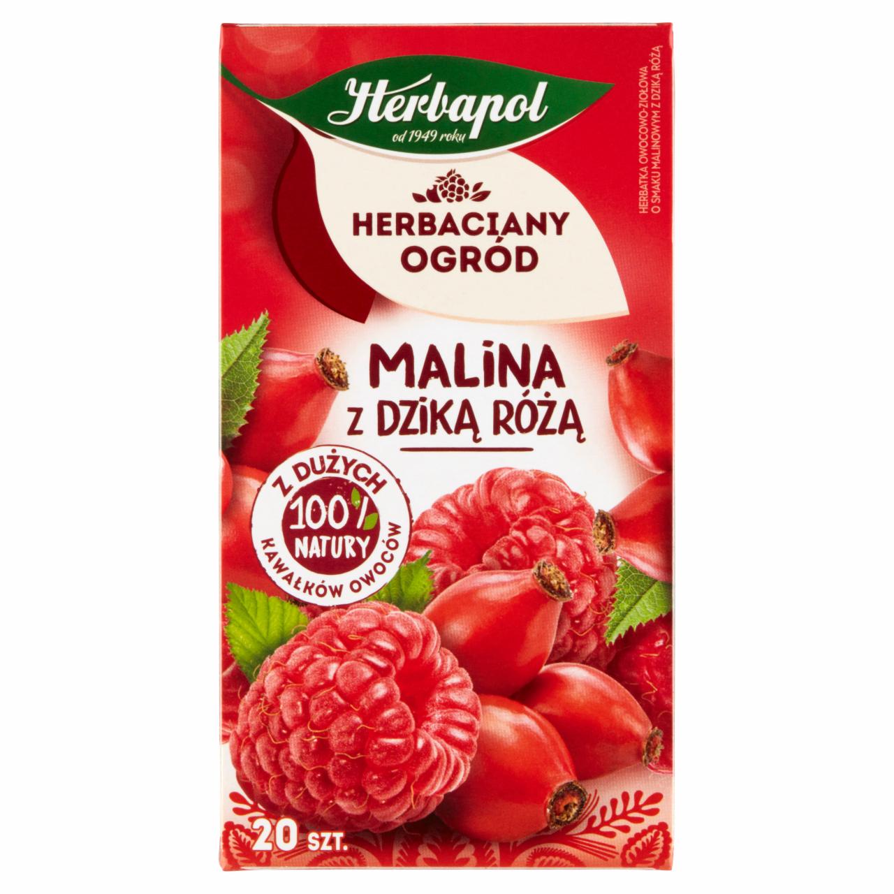 Photo - Herbapol Herbaciany Ogród Raspberry with Rosehip Flavoured Fruit and Herbal Tea 54 g (20 x 2.7 g)