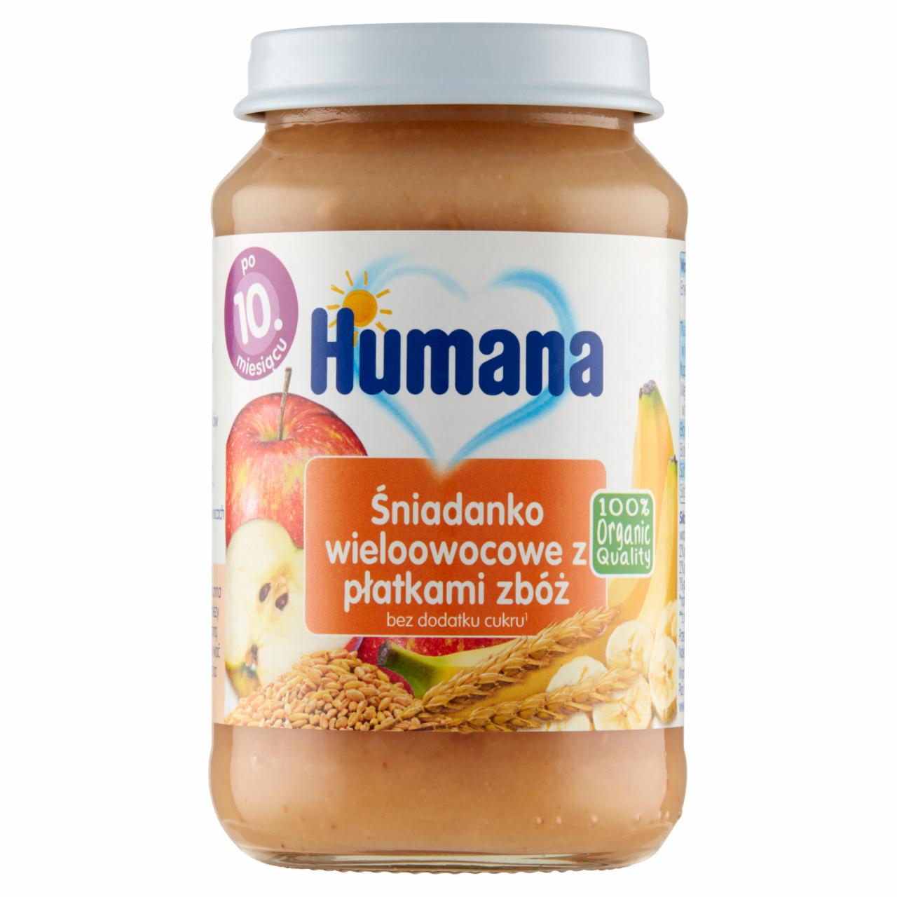 Photo - Humana 100% Organic Multifruit with Cereal Flakes Breakfast after 10. Months Onwards 190 g