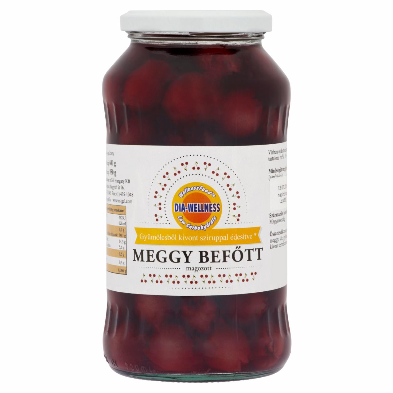 Photo - Dia-Wellness Stoned Sour Cherry Compote 680 g