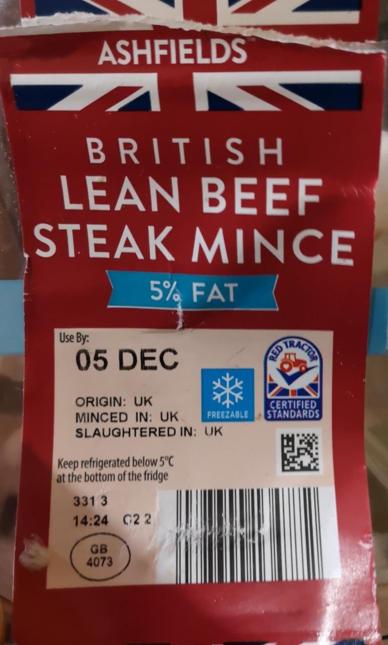 Photo - Ashfields British 5% Fat Lean Steak Mince Aldi
