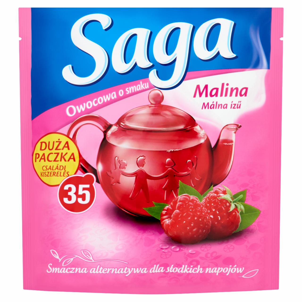Photo - Saga Raspberry Flavoured Fruit Tea 35 Tea Bags