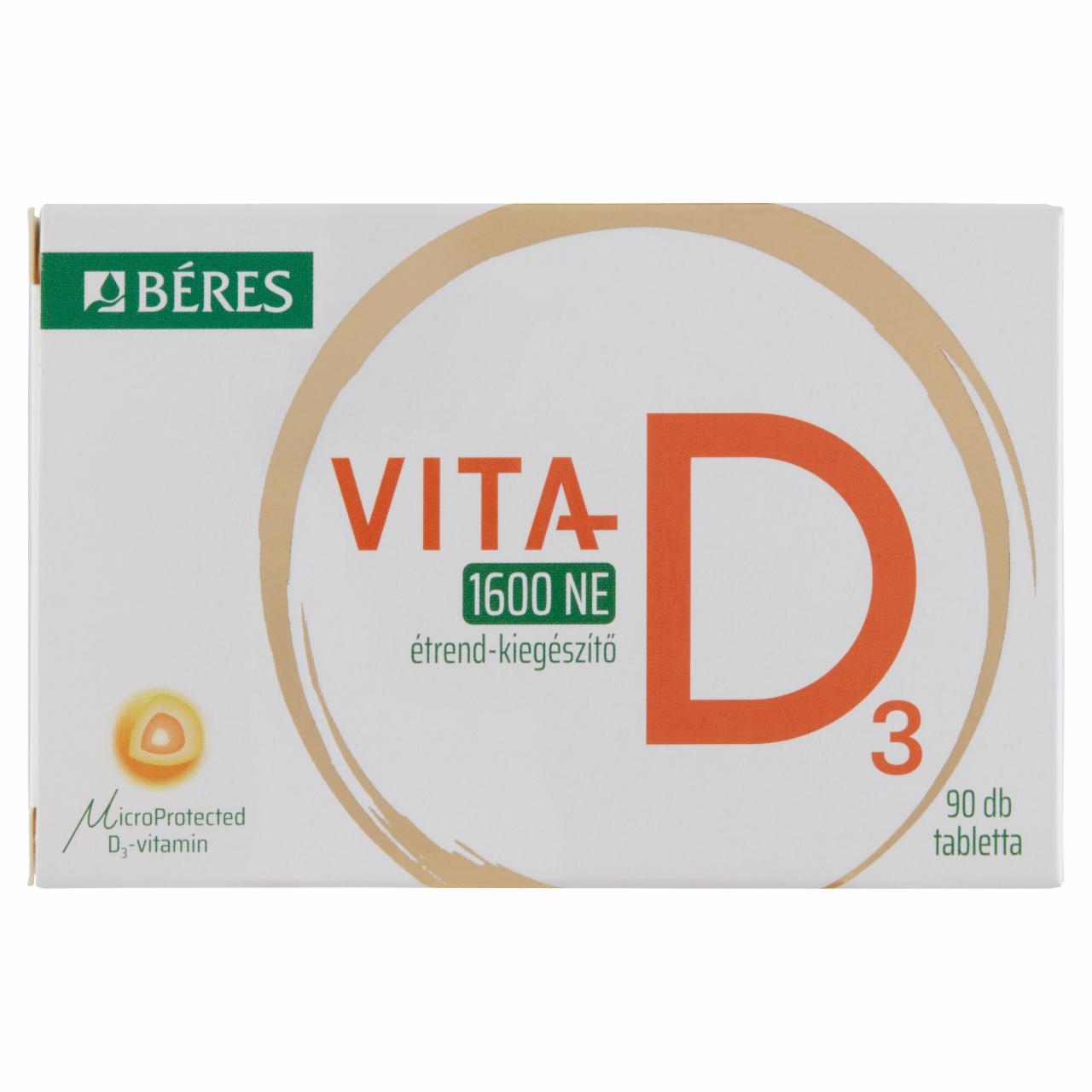 Photo - Béres Vita-D3 1600 NE Dietary Supplement with Vitamin D3 90 x 0,16 g (14,4 g)