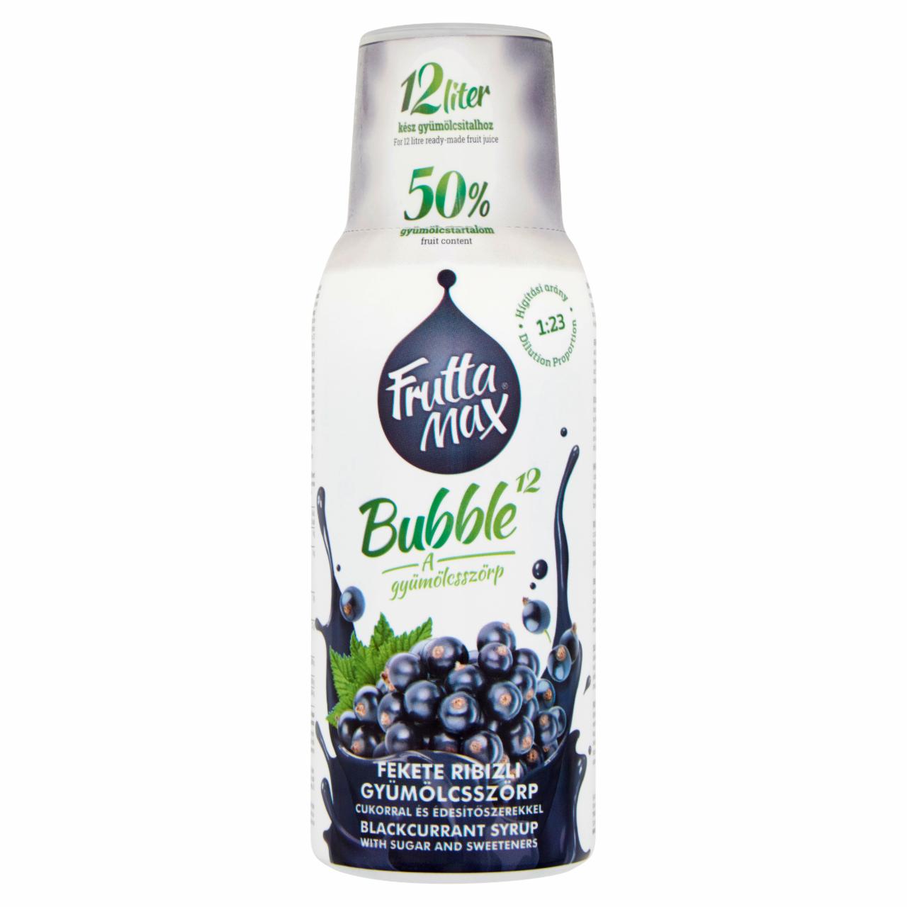 Photo - FruttaMax Bubble¹² Blackcurrant Fruit Syrup with Sugar and Sweeteners 500 ml