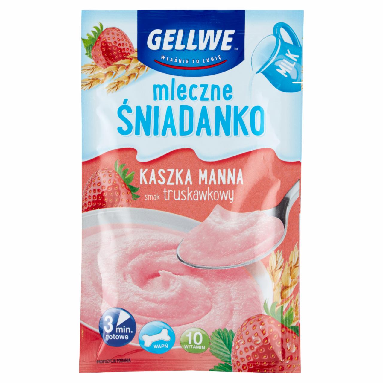 Photo - Gellwe Mleczne śniadanko Strawberry Flavoured Semolina Porridge 50 g